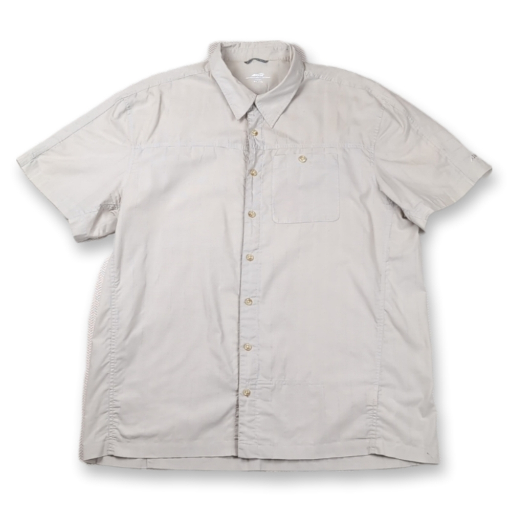 💠Avia Adventure Clothing Button Down Shirt Short Sleeve Casual Khaki Pocket